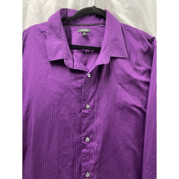 APT 9 Men's Textured Striped Shirt Button Long Sleeve Purple Size 2XL - Picture 2 of 6